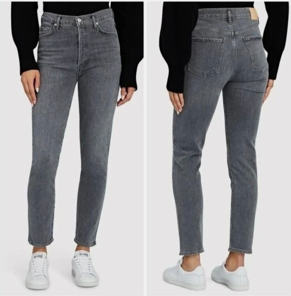 Citizens Of Humanity Womens 6 Gray Olivia High Rise Slim Ankle Denim Jeans Pant
